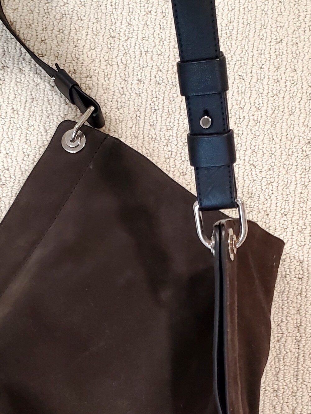 Proenza Schouler Chocolate Suede Convertible Soft Sided Smart Crossbody Bag - Picture 11 of 15